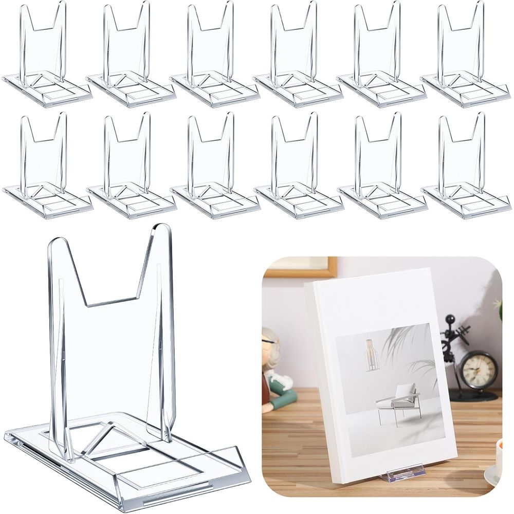 Clear Acrylic Book Stand Holder - Suporte Ajustável de Acrílico Transparente para