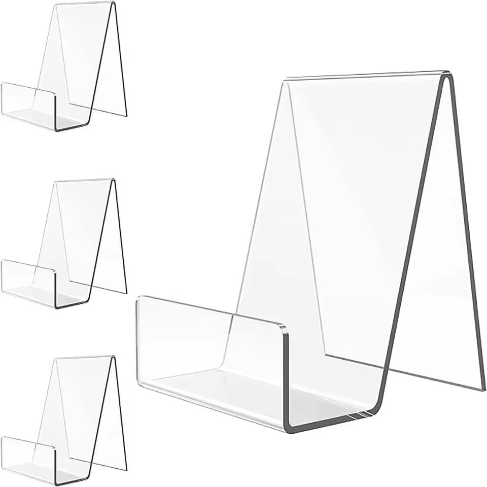 Clear Acrylic Book Stand Holder - 4 pçs acrílico livro suporte para