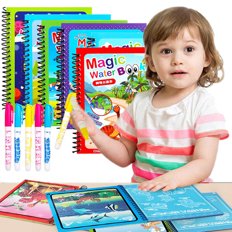 Reusable Water Magic Coloring Book - Montessori brinquedos reutilizáveis livro de colorir