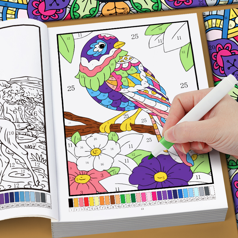 Adult Coloring Book Stress Relief - Livro de Colorir por Número para
