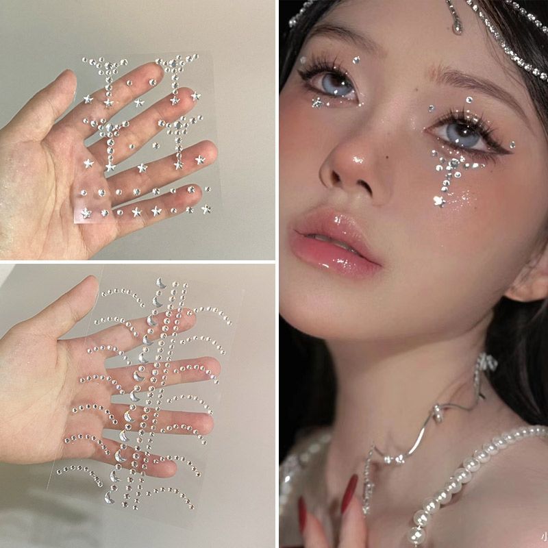 Music - Adesivos Faciais de Strass em Formato