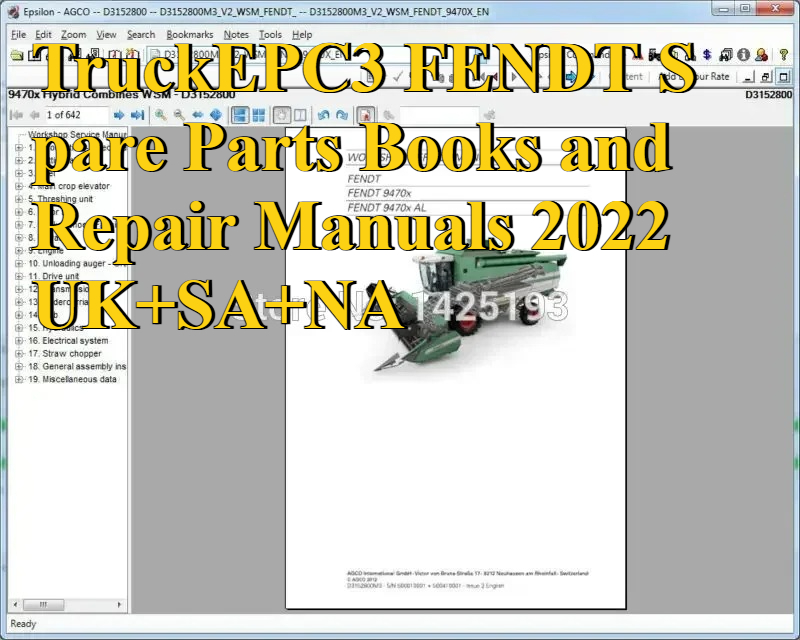 Books - Livros de peças sobressalentes TruckEPC3 FENDT