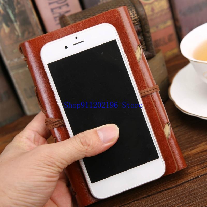 Vintage Leather Journal Notebook - Diário viagem couro P82A com 150