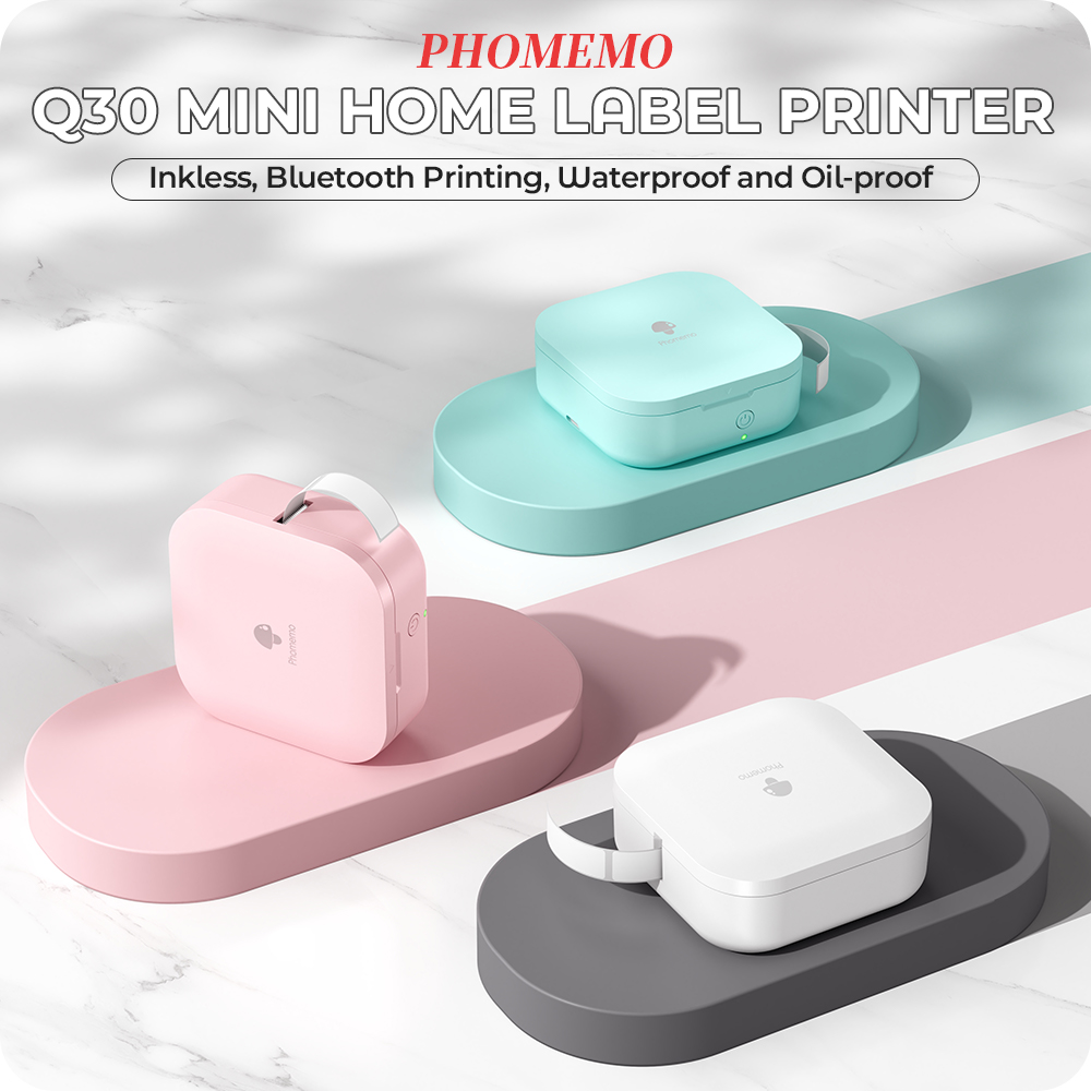 Mini Pocket Thermal Printer Paper Roll - 【Novo】Phomemo Q30 Mini impressora de etiquetas