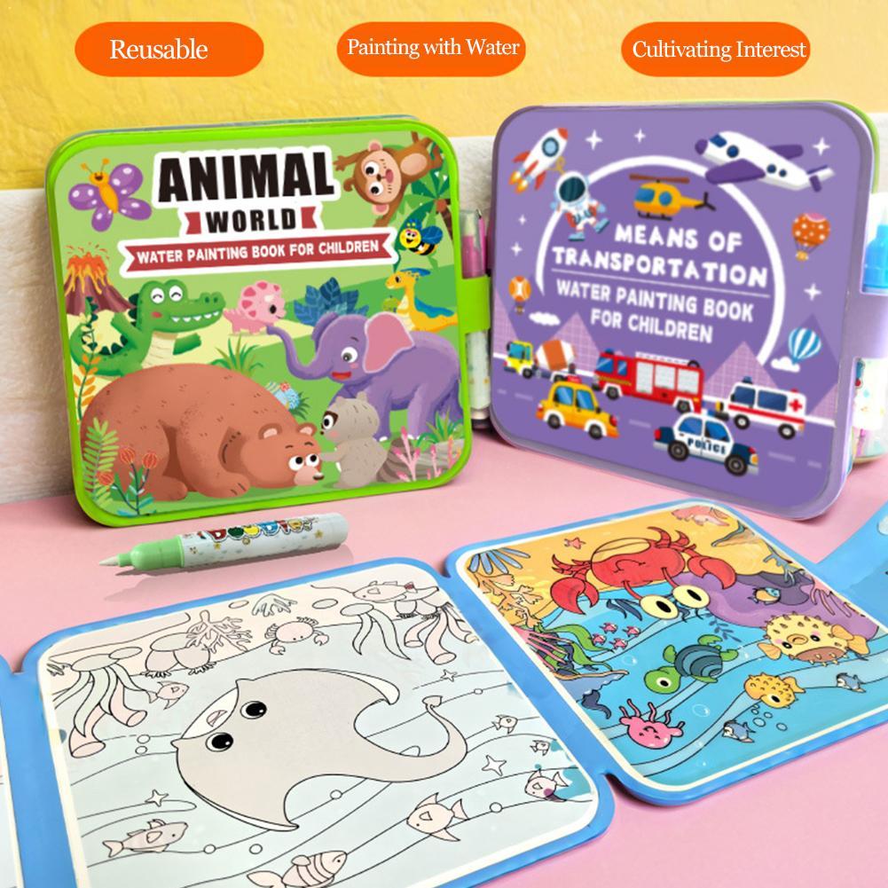 Reusable Water Magic Coloring Book - Livro de Pintura com Água Dobrável