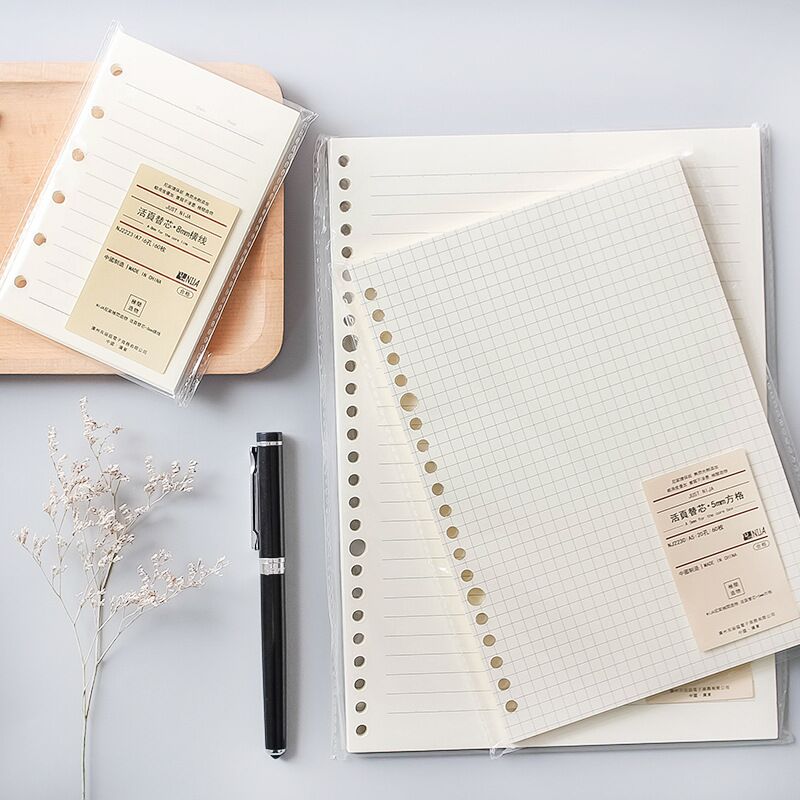 A5 Spiral Dotted Grid Notebook - A5 b5 20 furos folhas soltas