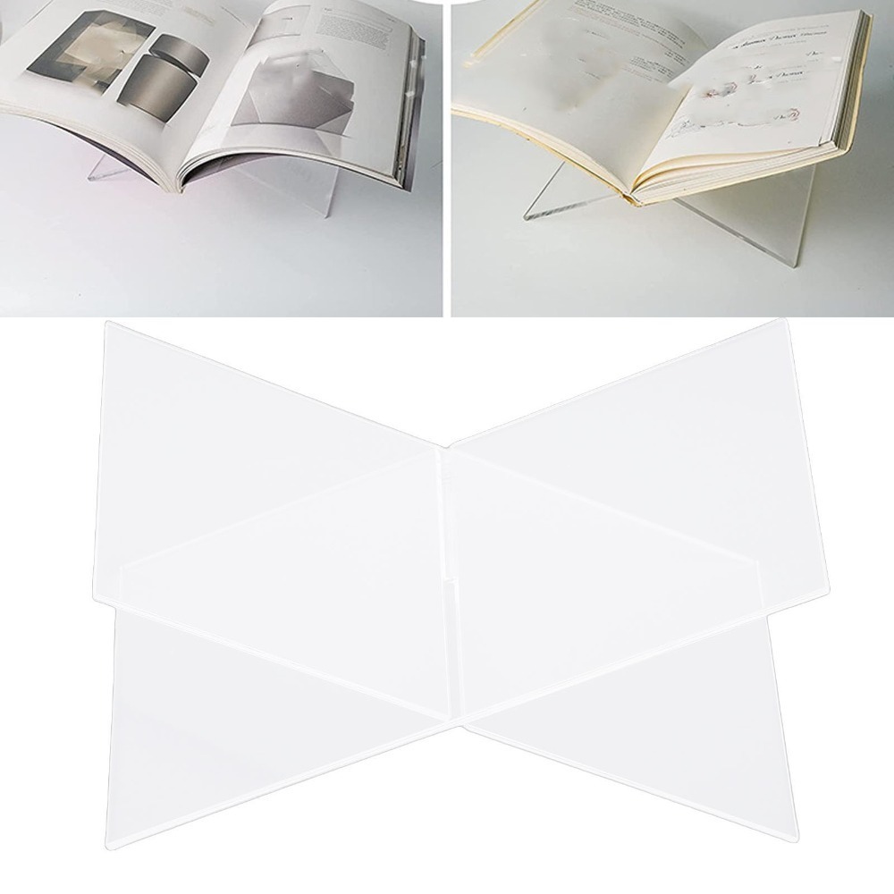 Clear Acrylic Book Stand Holder - 1 conjunto de suporte para livros