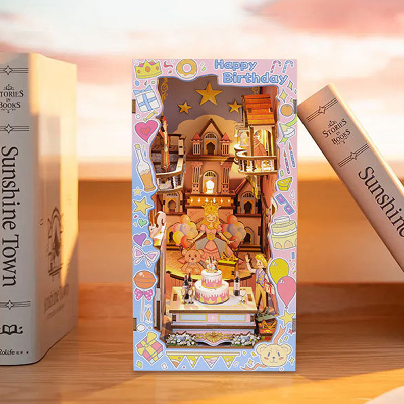 Diy Wooden Book Nook Kit Shelf Insert - Diy livro de madeira nook prateleira