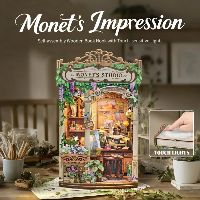 Kit de Modelo DIY de Estante d - Diy Wooden Book Nook Kit Shelf Insert avaliação e preço