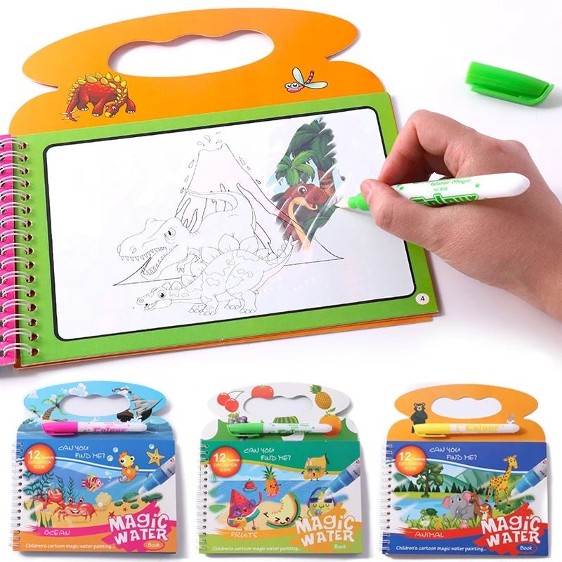 Livro mágico de pintura a água - Reusable Water Magic Coloring Book avaliação e preço