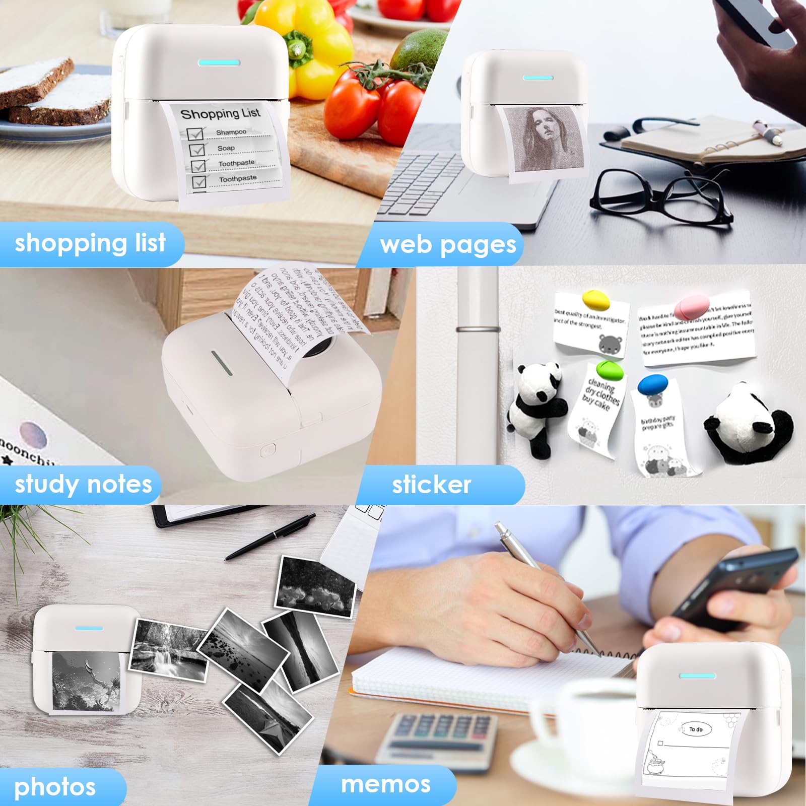 10 rolos de papel térmico sem  - Mini Pocket Thermal Printer Paper Roll avaliação e preço