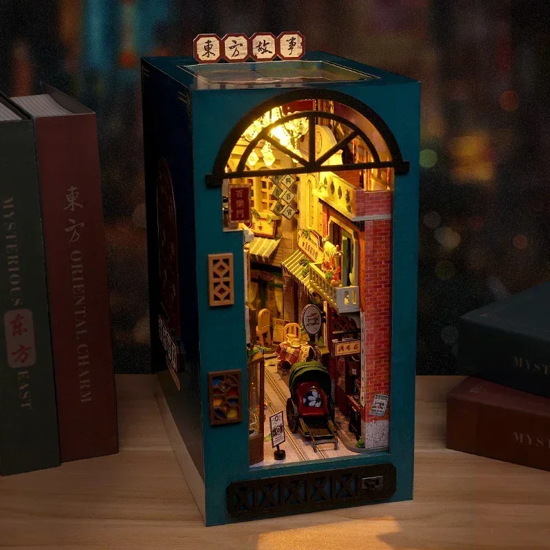 Kit de Modelos em Miniatura DI - Diy Wooden Book Nook Kit Shelf Insert avaliação e preço