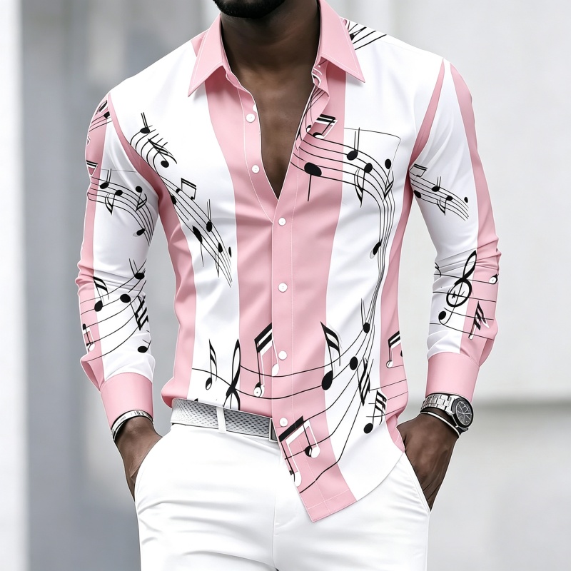 Camisa masculina com gola e es - Music avaliação e preço