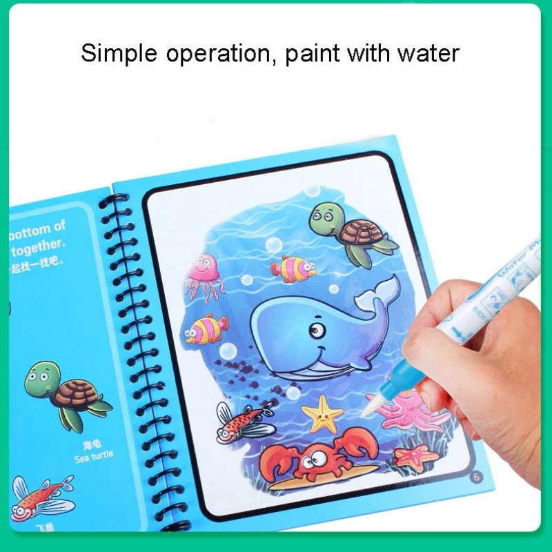 1pc livro de colorir de água m - Reusable Water Magic Coloring Book avaliação e preço