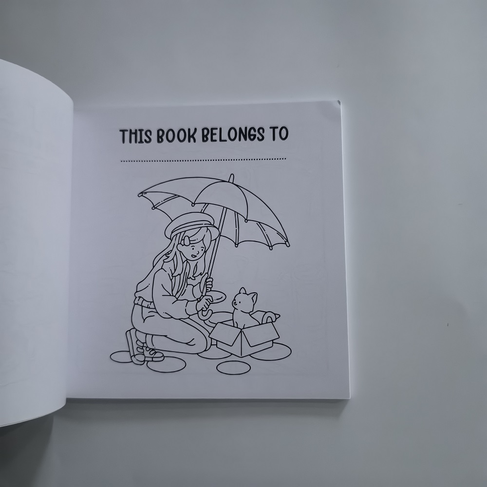 Gato e menina bonito livro de  - Adult Coloring Book Stress Relief avaliação e preço