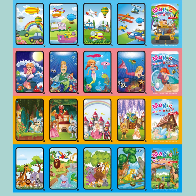 Livro mágico de desenho de águ - Reusable Water Magic Coloring Book avaliação e preço