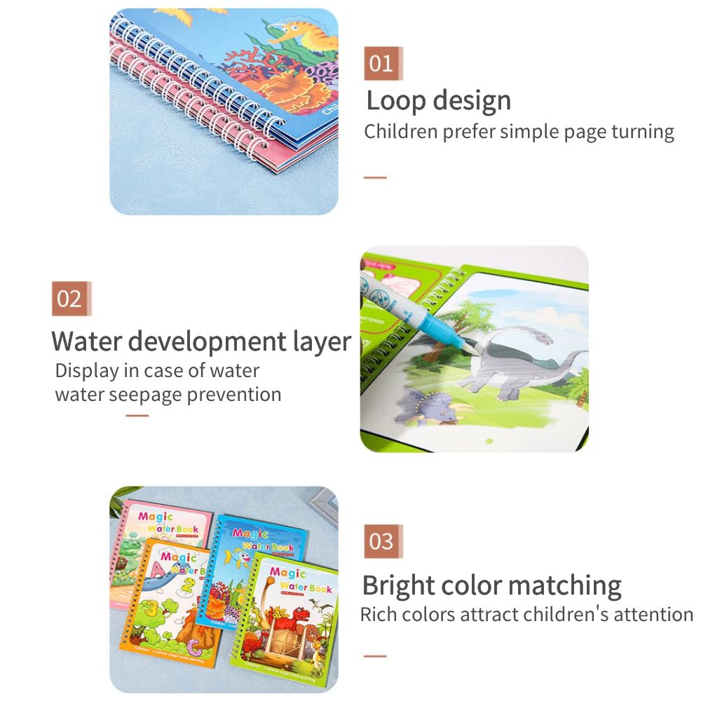 Livro mágico desenho aquático  - Reusable Water Magic Coloring Book avaliação e preço