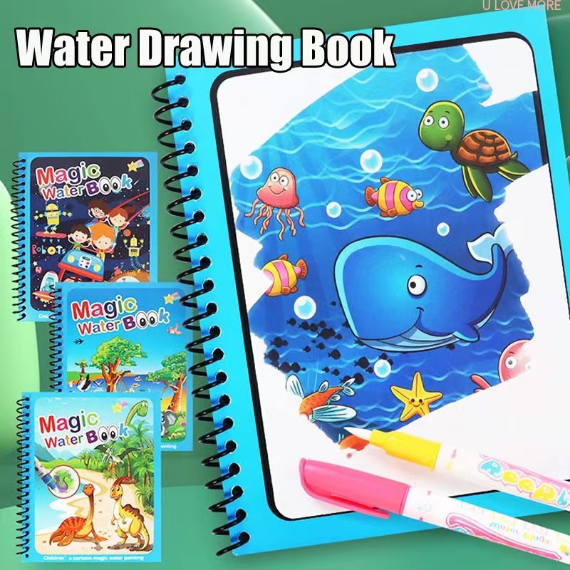 1Pcs Livro Mágico Água Desenho - Reusable Water Magic Coloring Book avaliação e preço