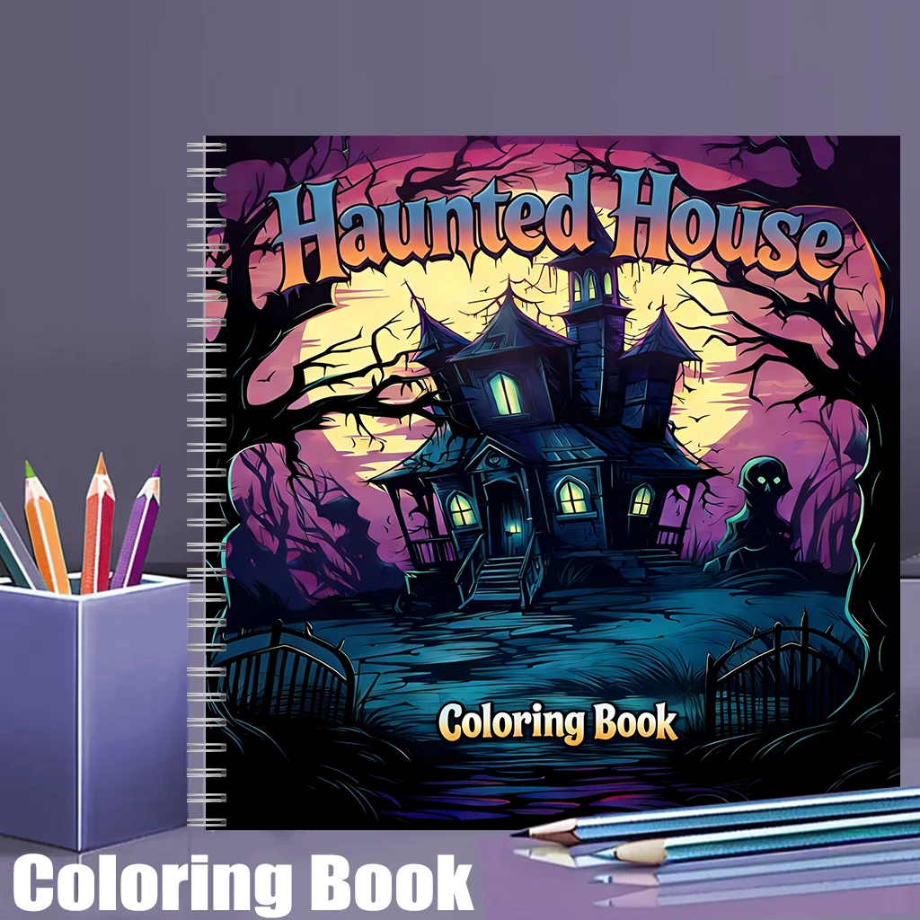 Livro de Colorir Casa Assombra - Adult Coloring Book Stress Relief avaliação e preço