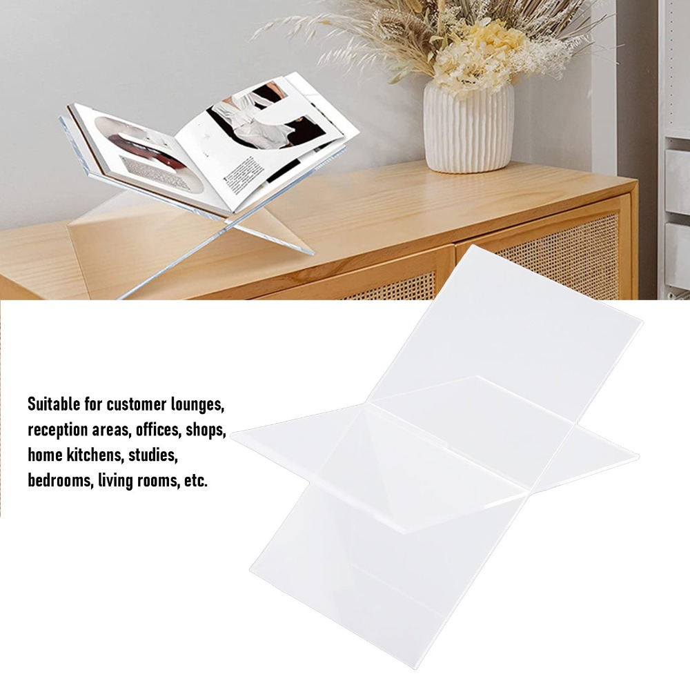 1 conjunto de suporte para liv - Clear Acrylic Book Stand Holder avaliação e preço