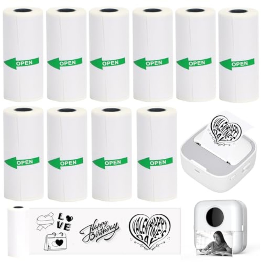 10 rolos de papel térmico para - Mini Pocket Thermal Printer Paper Roll avaliação e preço