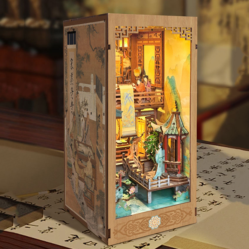 Diy livro de madeira nook prat - Diy Wooden Book Nook Kit Shelf Insert avaliação e preço