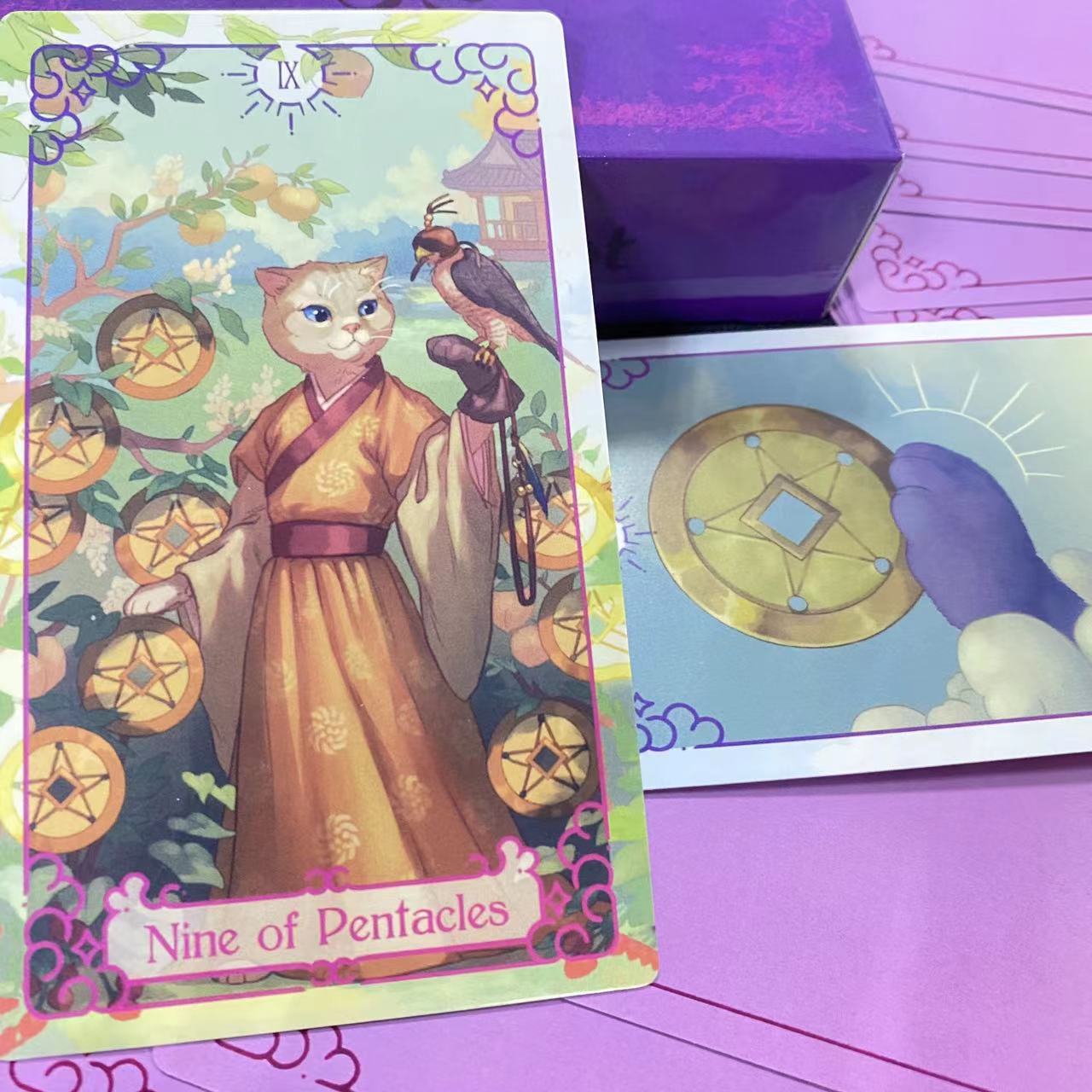 Baralho de tarô de gato roxo 1 - Tarot Deck With Guidebook avaliação e preço