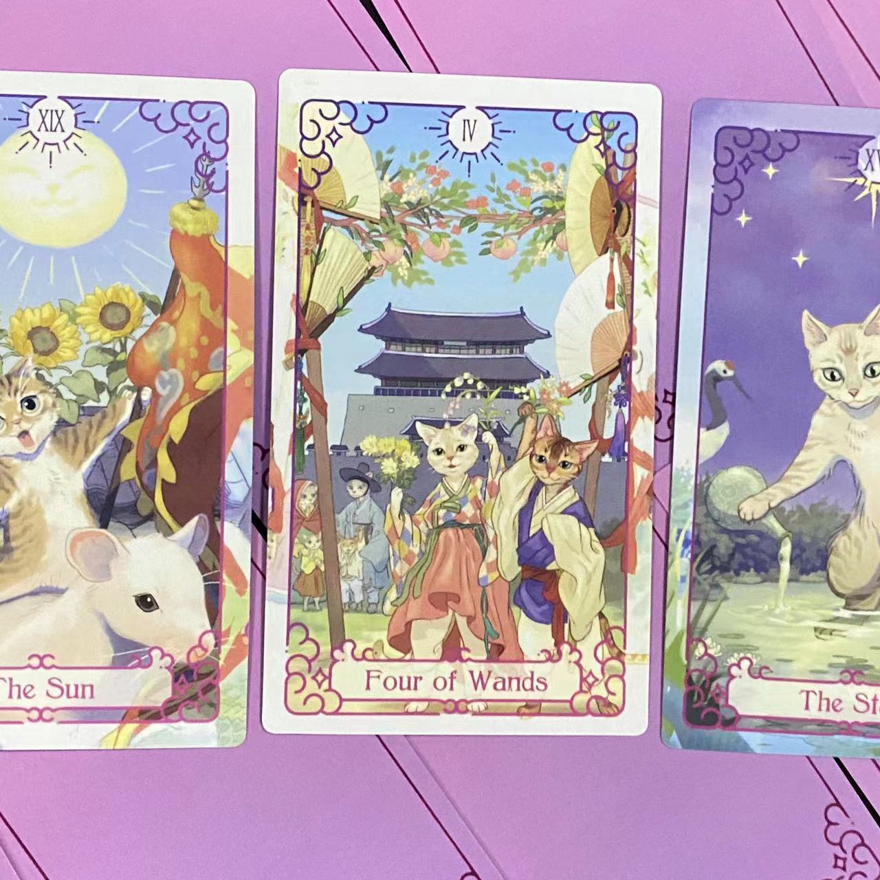 Baralho de tarô de gato roxo 1 - Tarot Deck With Guidebook avaliação e preço