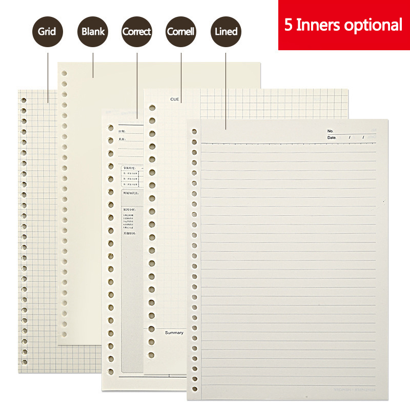 A5 b5 20 furos folhas soltas r - A5 Spiral Dotted Grid Notebook avaliação e preço