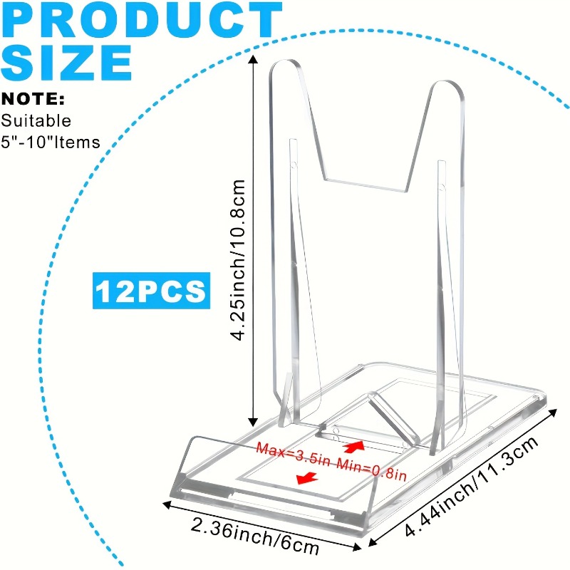 12 Peças Suporte de Exibição T - Clear Acrylic Book Stand Holder avaliação e preço