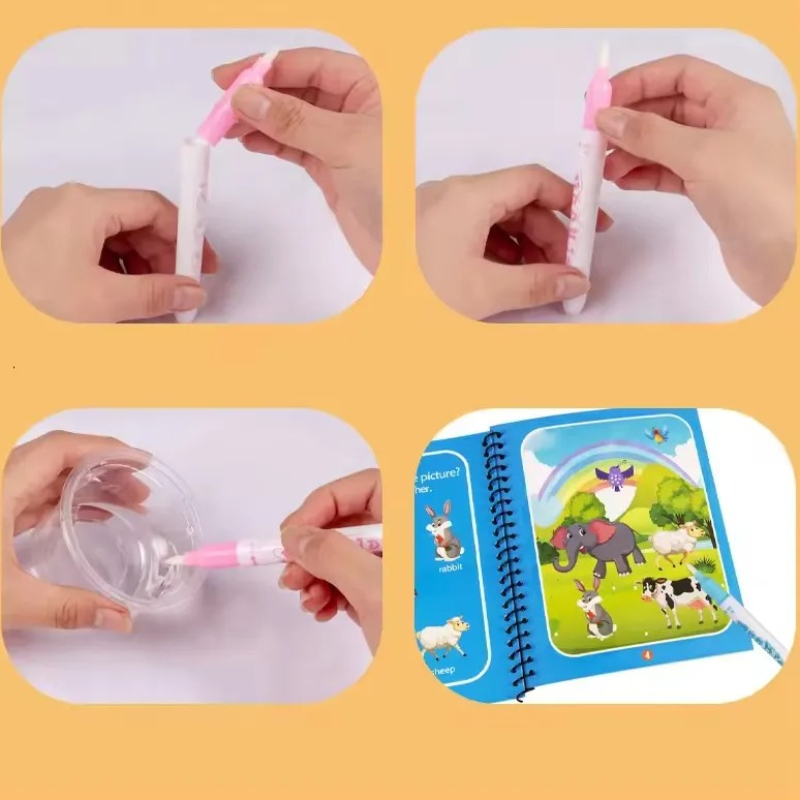1 livro + 1 caneta reutilizáve - Reusable Water Magic Coloring Book avaliação e preço