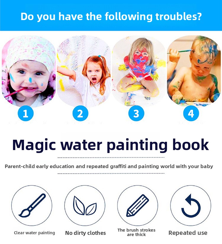 1 livro + 1 caneta reutilizáve - Reusable Water Magic Coloring Book avaliação e preço