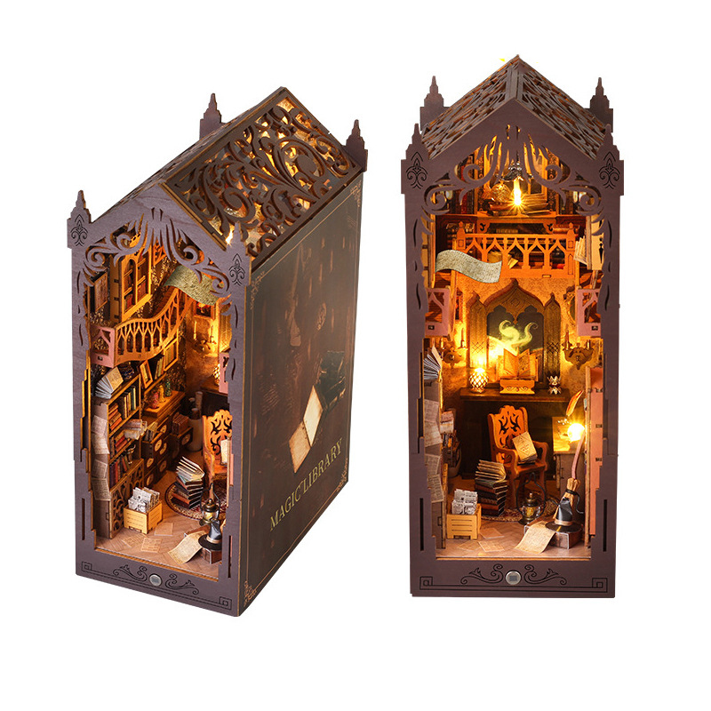 Kits de Montagem DIY de Estant - Diy Wooden Book Nook Kit Shelf Insert avaliação e preço