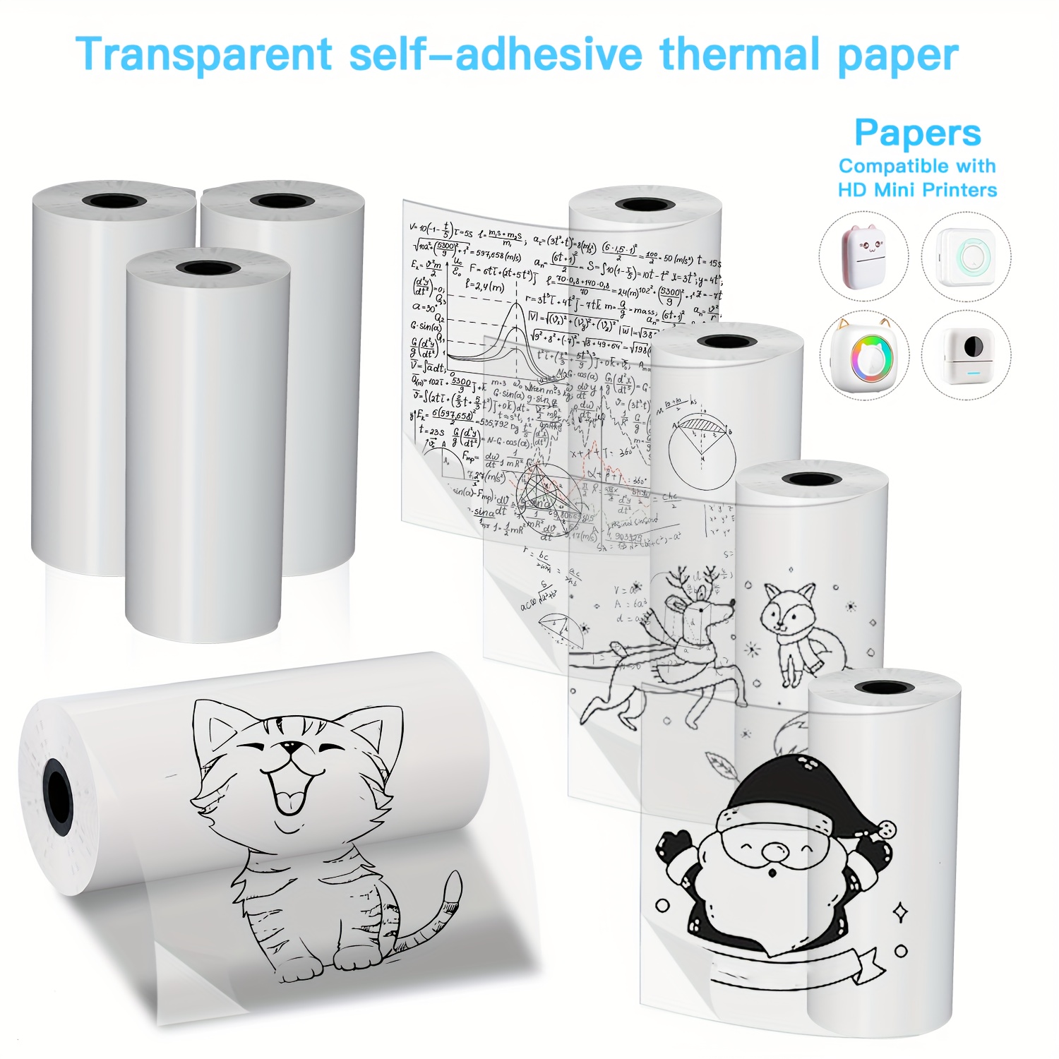 2/4/8 rolos de papel térmico a - Mini Pocket Thermal Printer Paper Roll avaliação e preço