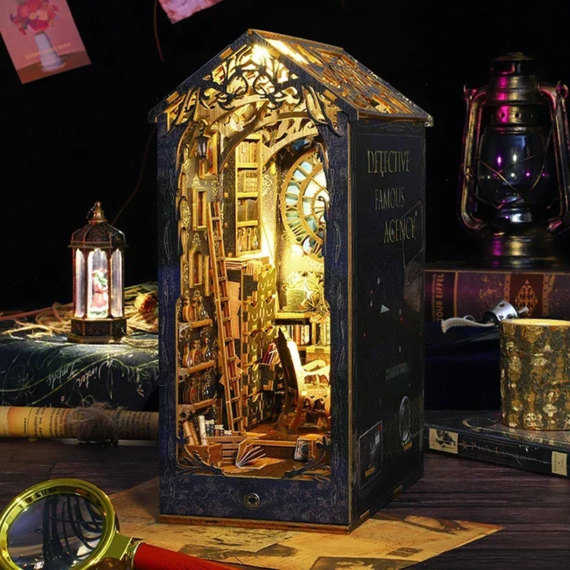 Kit de Miniaturas Retrô DIY pa - Diy Wooden Book Nook Kit Shelf Insert avaliação e preço