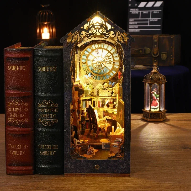Kit de Miniaturas Retrô DIY pa - Diy Wooden Book Nook Kit Shelf Insert avaliação e preço